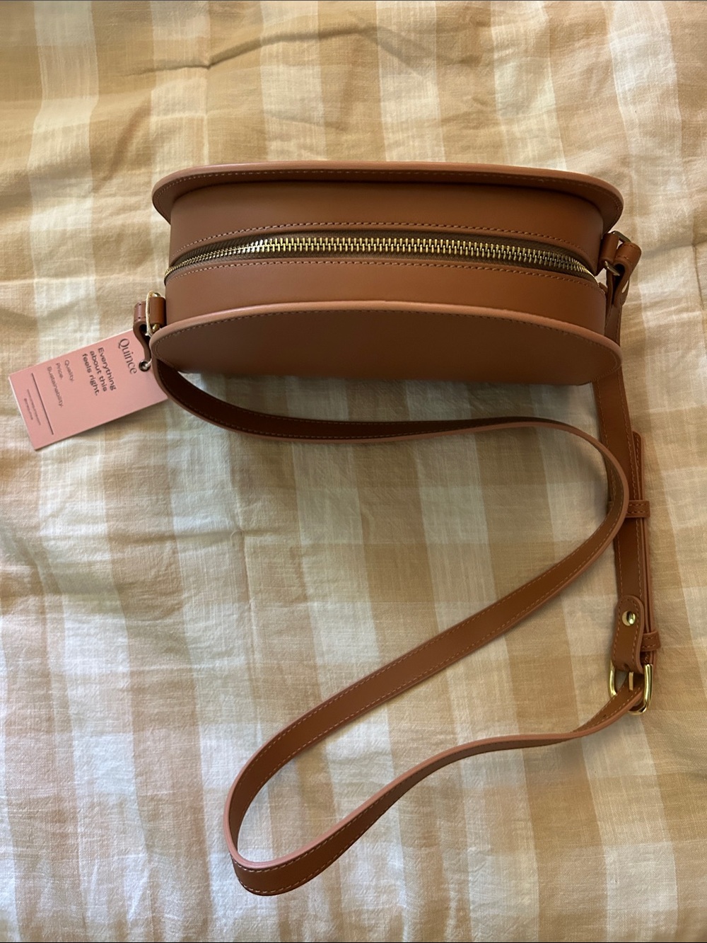 Quince Tan Half-Moon Crossbody Bag - Picture 2 of 6